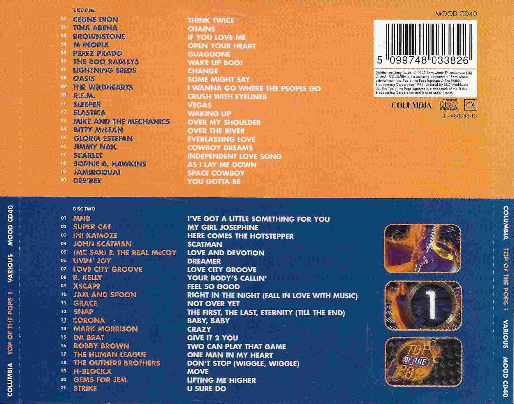 Picture of MOODCD 40 Top of the pops 1 by artist Various 